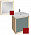 Комплект мебели 65 см Jacob Delafon Rythmik Pure с раковиной EVN112-00, тумбой EB1770-M69, зеркалом EB1772-M69, матовый тёмно-красный