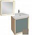 Комплект мебели 65 см Jacob Delafon Rythmik Pure с раковиной EVN112-00, тумбой EB1770-M65, зеркалом EB1772-M65, серо-коричневый