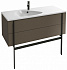 Комплект мебели 120 см Jacob Delafon Nouvelle Vague с раковиной EXAP112-Z-00, тумбой EB3035-NR2, коричневая кожа